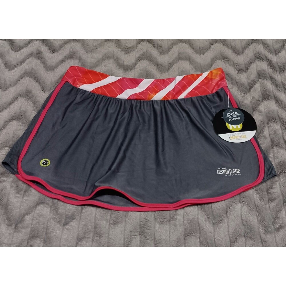 Moxie Cycling Womens Size M Gray Pink Elastic Waist Athletic Skirt NWT